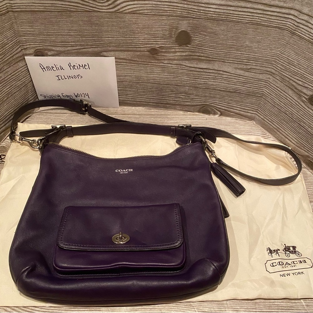 UEC Coach Purple Courtenay Purple Leather Legacy Hobo Bag